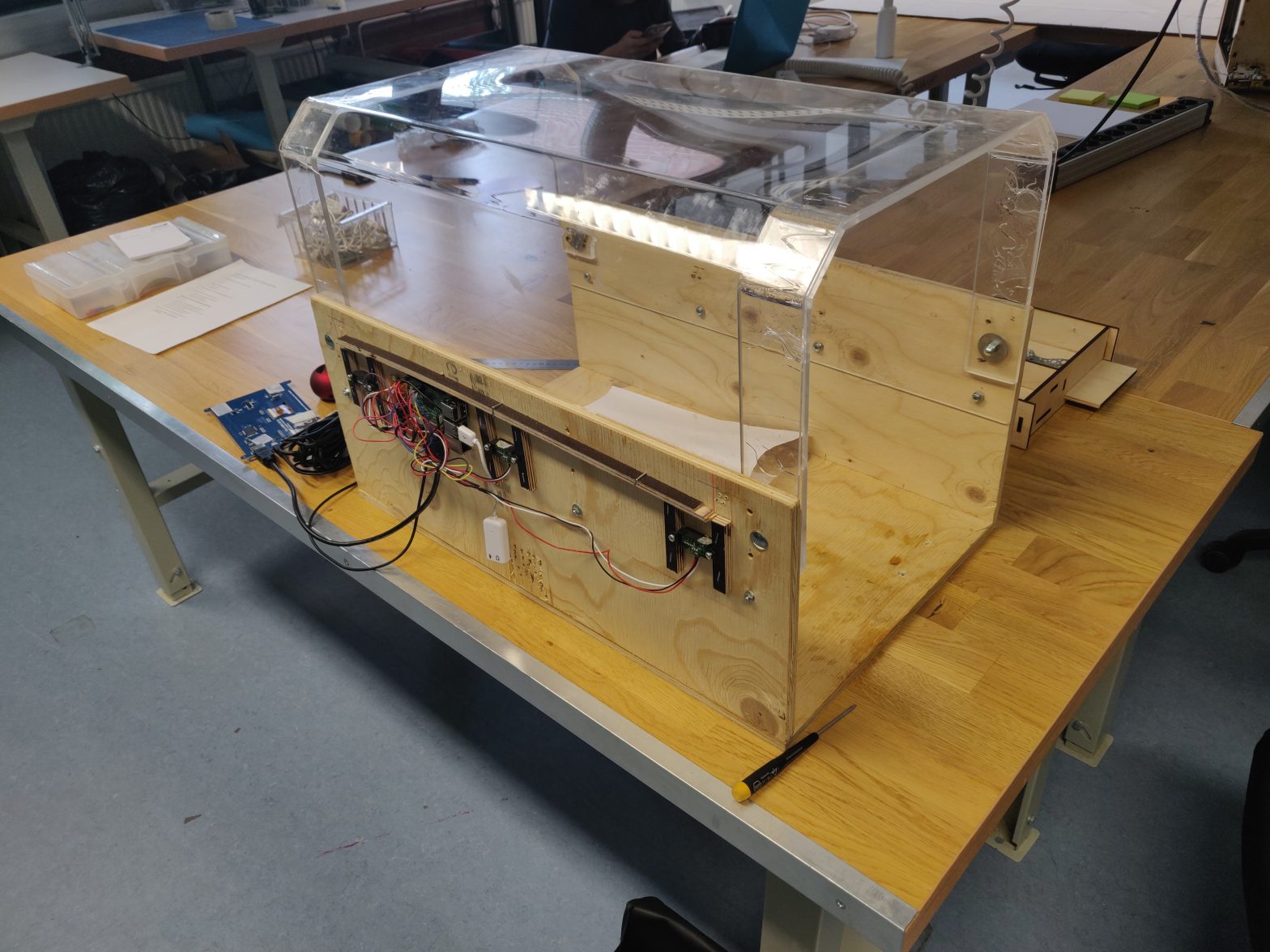 Plywood and plexiglass frame