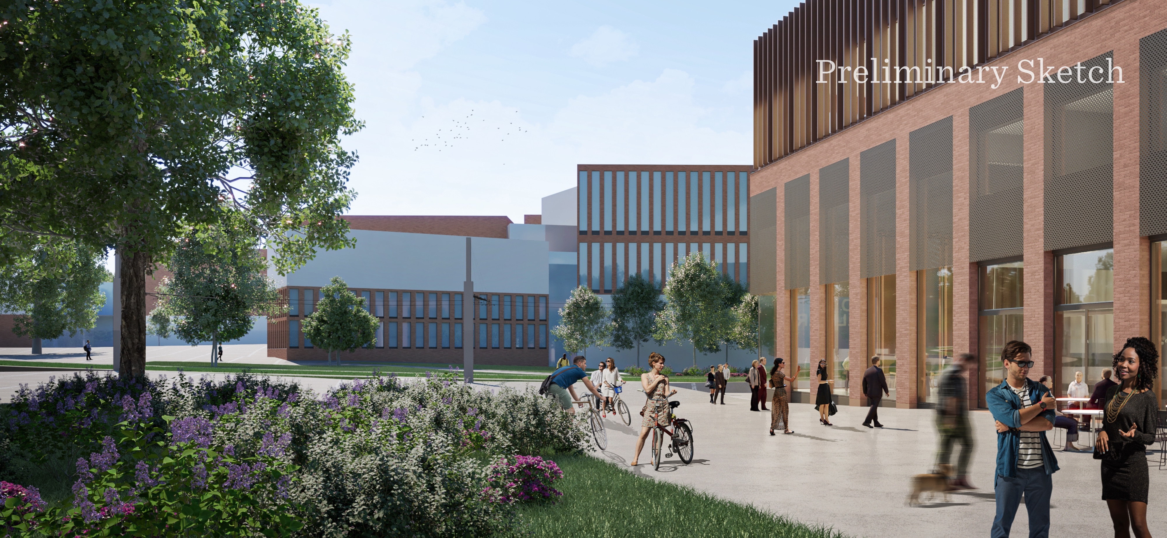 Street view towards Väre building ft. Otakaari 2 proposal
