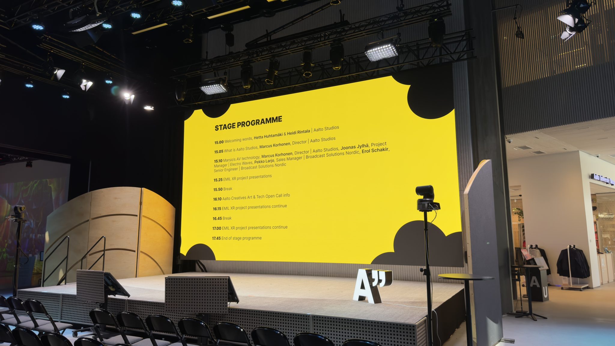 A view of the stage at Marsio before the event.