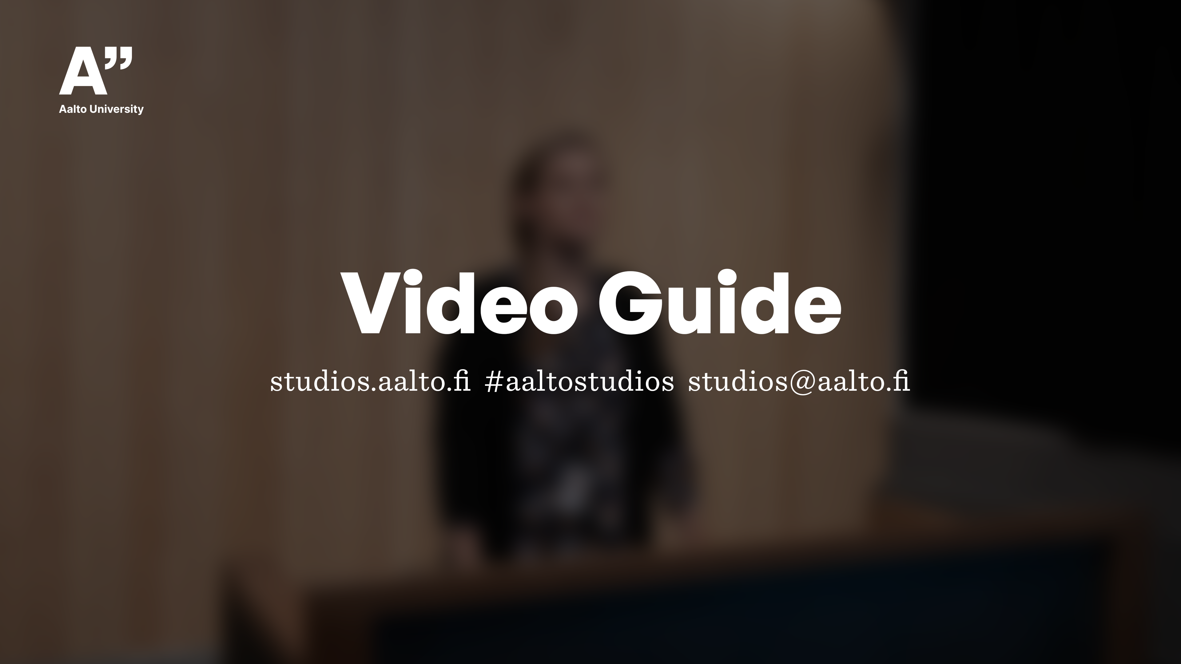 Self-service Studio Video Guide